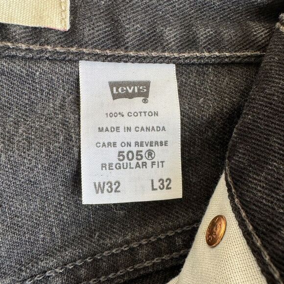 Vintage Levi’s 505 Regular Fit Jeans - Black Wash - 32x32 - Picture 5 of 8